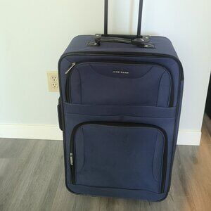 Bundle of 2 Blue Jetstream Textile Suitcase & Carry-On